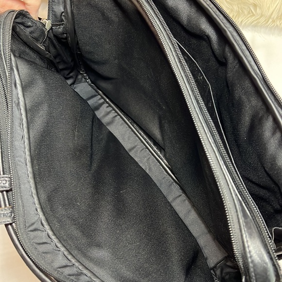 Cole Haan Black Leather Multi-Compartment Briefcase with Strap - Picture 11 of 14